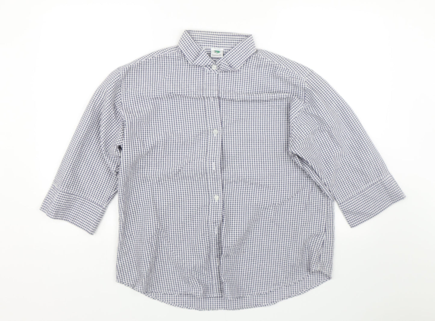 Mens UK Size L Genoville Blue  Button-Up Short Sleeve Casual Shirt