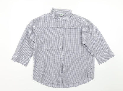 Mens UK Size L Genoville Blue  Button-Up Short Sleeve Casual Shirt