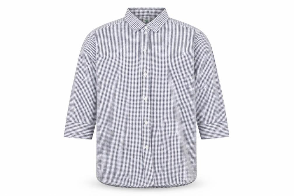 Mens UK Size L Genoville Blue  Button-Up Short Sleeve Casual Shirt