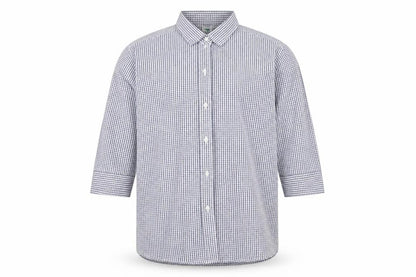 Mens UK Size L Genoville Blue  Button-Up Short Sleeve Casual Shirt