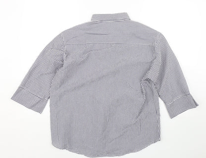 Mens UK Size L Genoville Blue  Button-Up Short Sleeve Casual Shirt