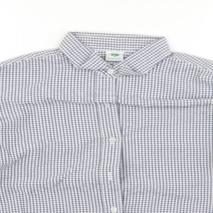 Mens UK Size L Genoville Blue  Button-Up Short Sleeve Casual Shirt