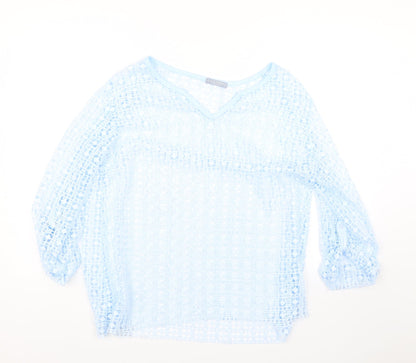 Womens UK Size 16 LV Clothing Blue Basic T-Shirt