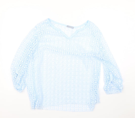 Womens UK Size 16 LV Clothing Blue Basic T-Shirt