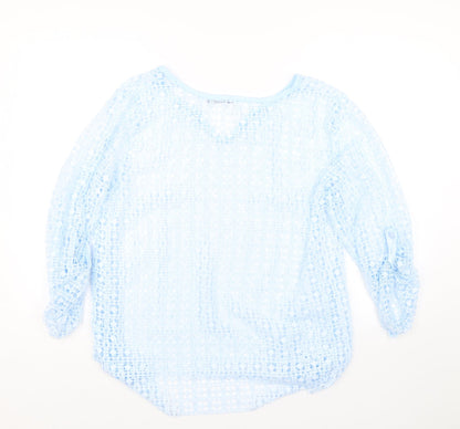 Womens UK Size 16 LV Clothing Blue Basic T-Shirt