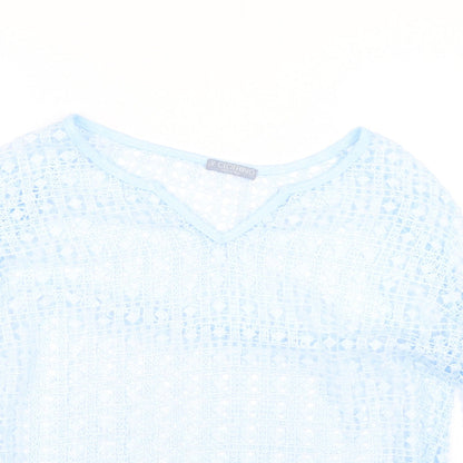 Womens UK Size 16 LV Clothing Blue Basic T-Shirt