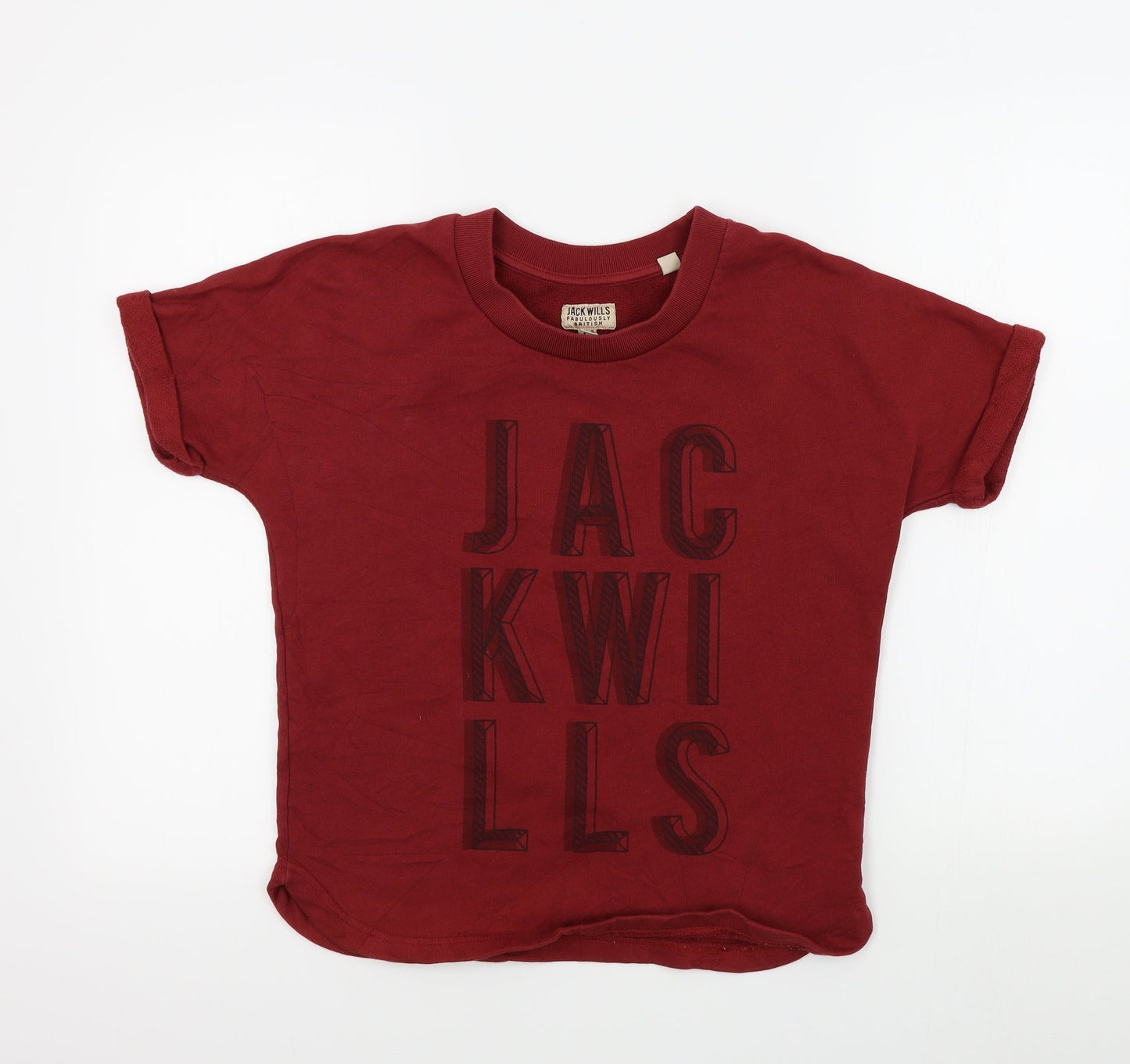 Womens UK Size 8 Jack Wills Red Basic T-Shirt
