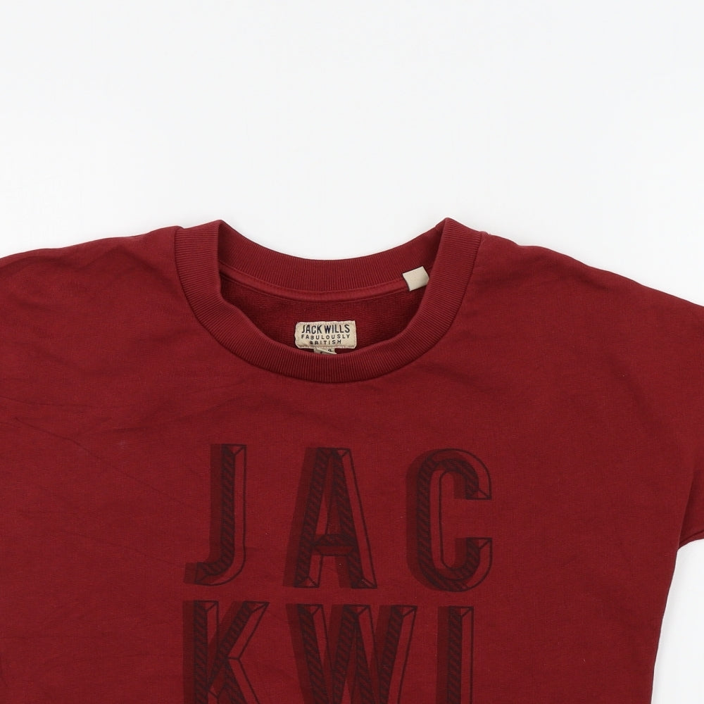 Womens UK Size 8 Jack Wills Red Basic T-Shirt
