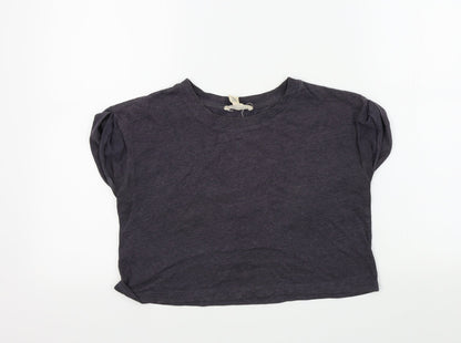 FOREVER 21 Womens Grey Colourblock  Basic T-Shirt Size 8