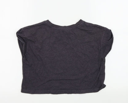 FOREVER 21 Womens Grey Colourblock  Basic T-Shirt Size 8