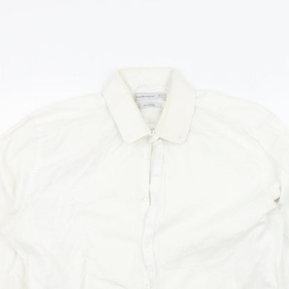 Mens UK Size 16.5 Ceader wood state White  Button-Up Long Sleeve Casual Shirt