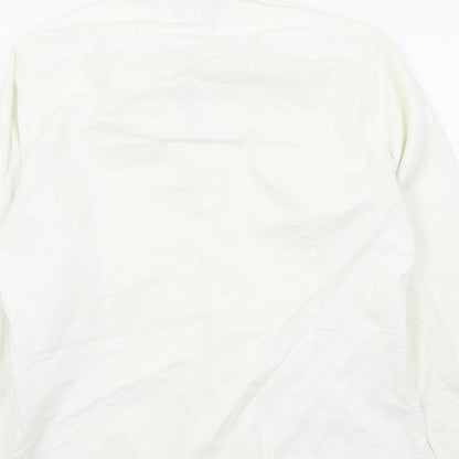 Mens UK Size 16.5 Ceader wood state White  Button-Up Long Sleeve Casual Shirt