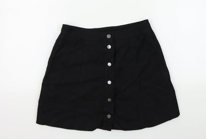 H&M Womens Black   A-Line Skirt Size 38