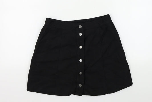 H&M Womens Black   A-Line Skirt Size 38