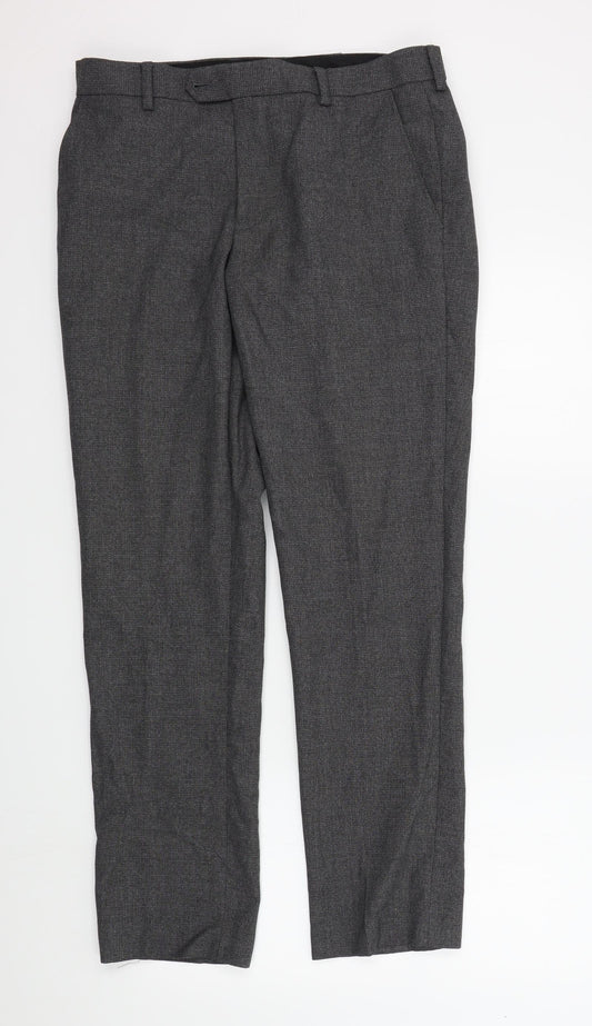 Womens UK Size 32 M&S Regular Fit  Grey Trousers