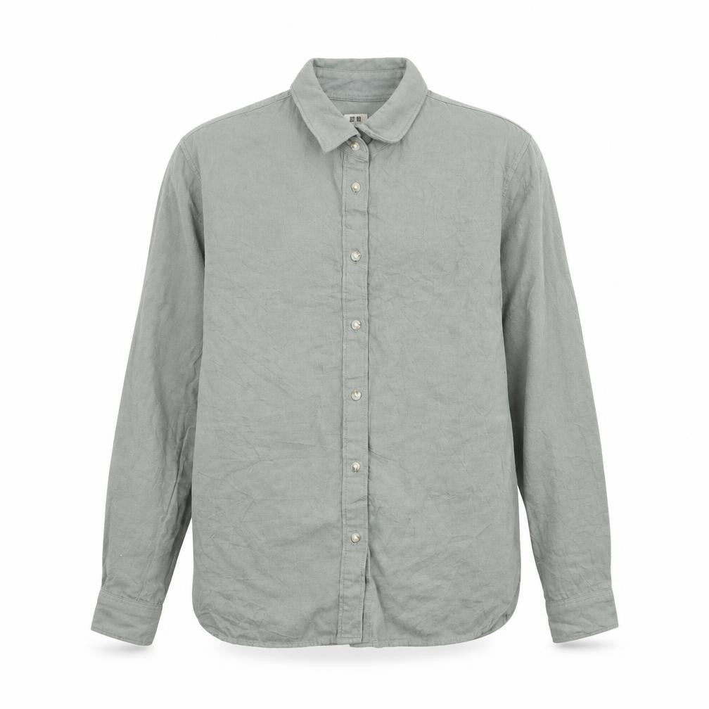 Mens UK Size S uniquo Grey  Button-Up Long Sleeve Casual Shirt