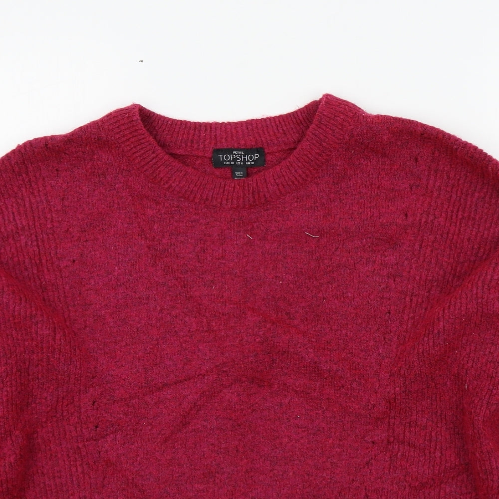Womens UK Size 10 Topshop Pink Pullover Jumper