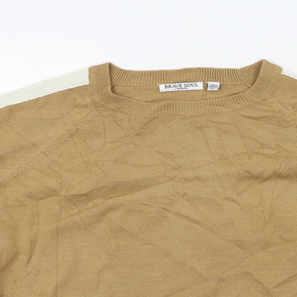 Brave Soul Womens Brown   Pullover Jumper Size L