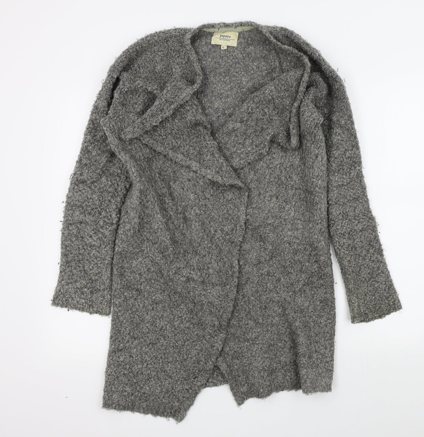 Womens UK Size S Papaya Grey Cardigan Jumper