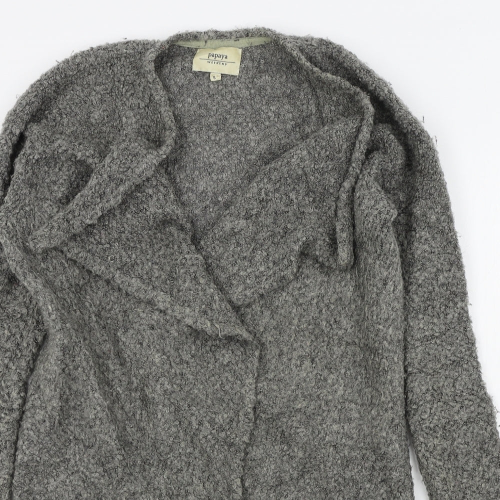 Womens UK Size S Papaya Grey Cardigan Jumper