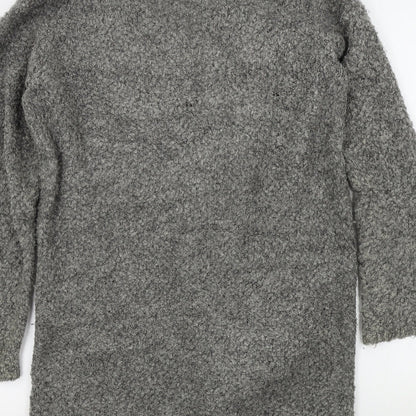 Womens UK Size S Papaya Grey Cardigan Jumper
