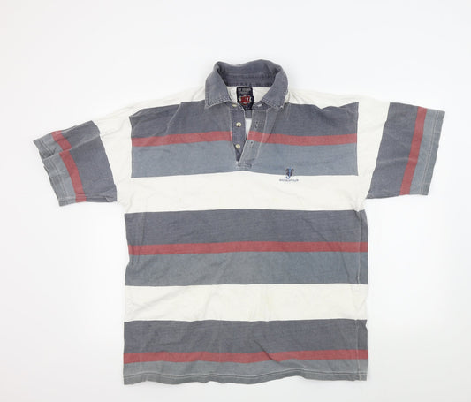 jazz company Mens Grey Striped   Polo Size M