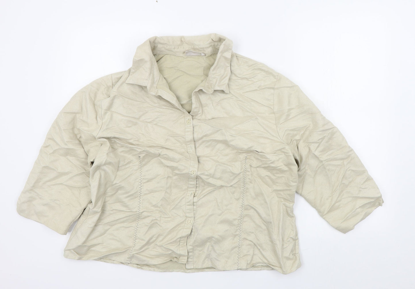 Bonmarché Womens Beige   Basic Button-Up Size 20