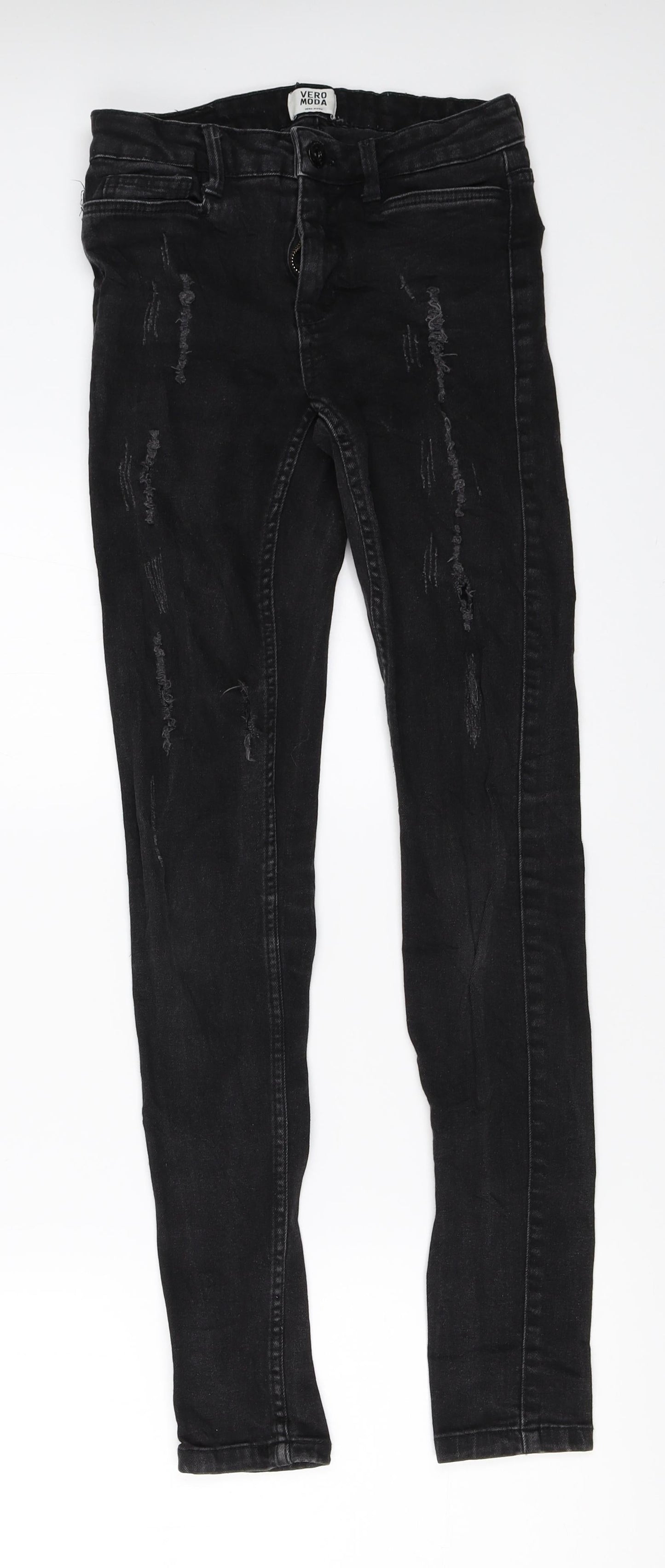 Vera Moda Womens Black  Denim Skinny Jeans Size 25 in L30 in
