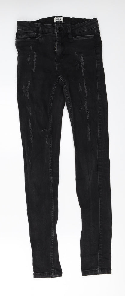 Vera Moda Womens Black  Denim Skinny Jeans Size 25 in L30 in