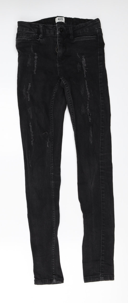 Vera Moda Womens Black  Denim Skinny Jeans Size 25 in L30 in