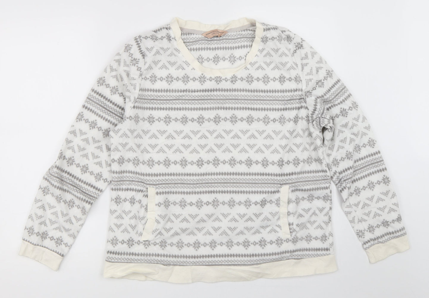Dorothy Perkins Womens White Solid  Top Pyjama Top Size L