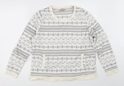 Dorothy Perkins Womens White Solid  Top Pyjama Top Size L