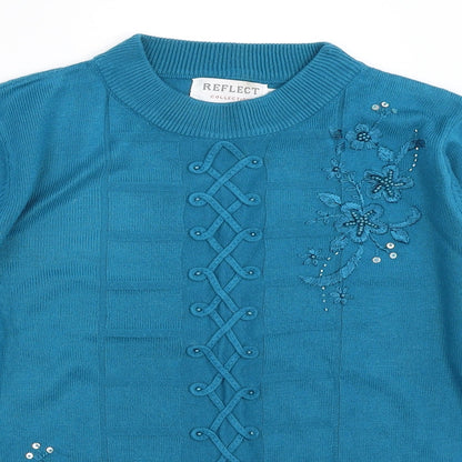 Womens UK Size M Reflect Collection Blue Pullover Jumper