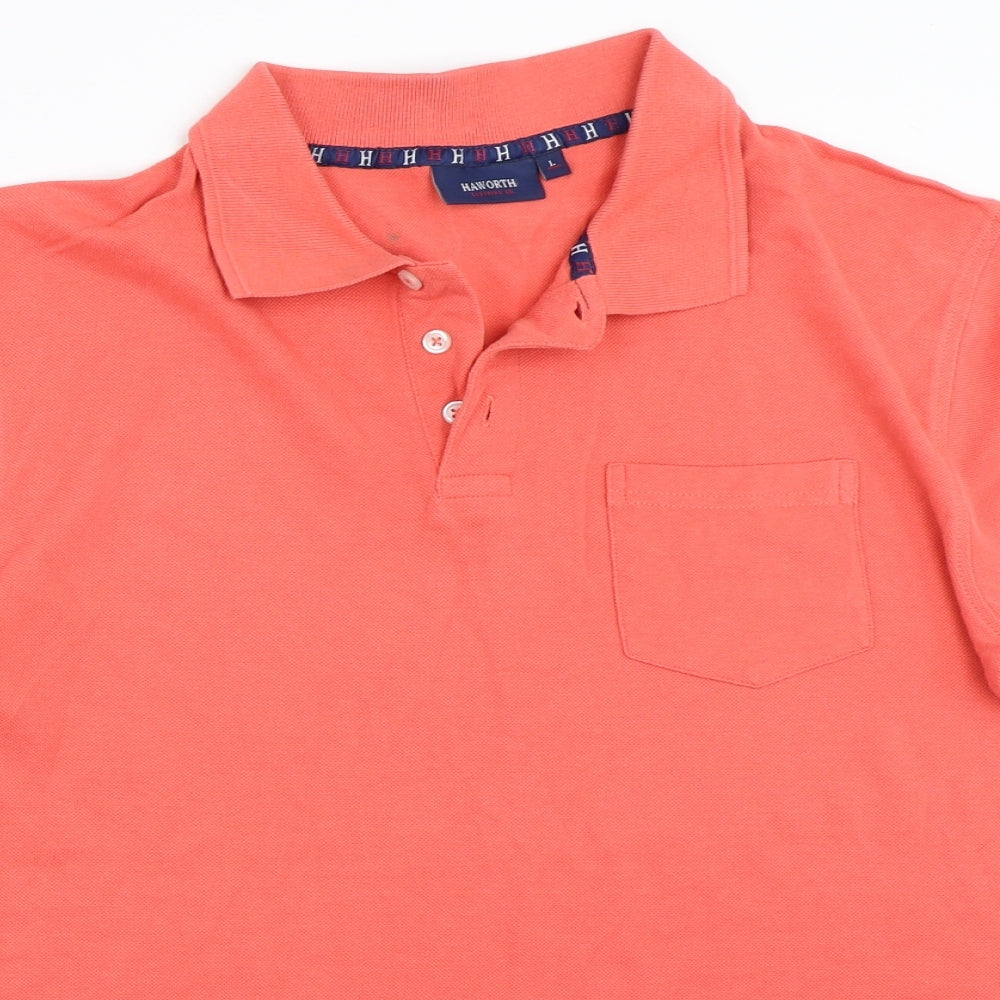 Haworth Mens Pink    Polo Size L