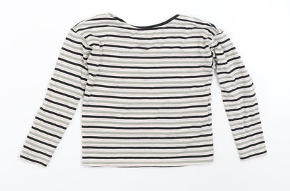 TU Girls Grey Striped  Basic T-Shirt Size 8 Years