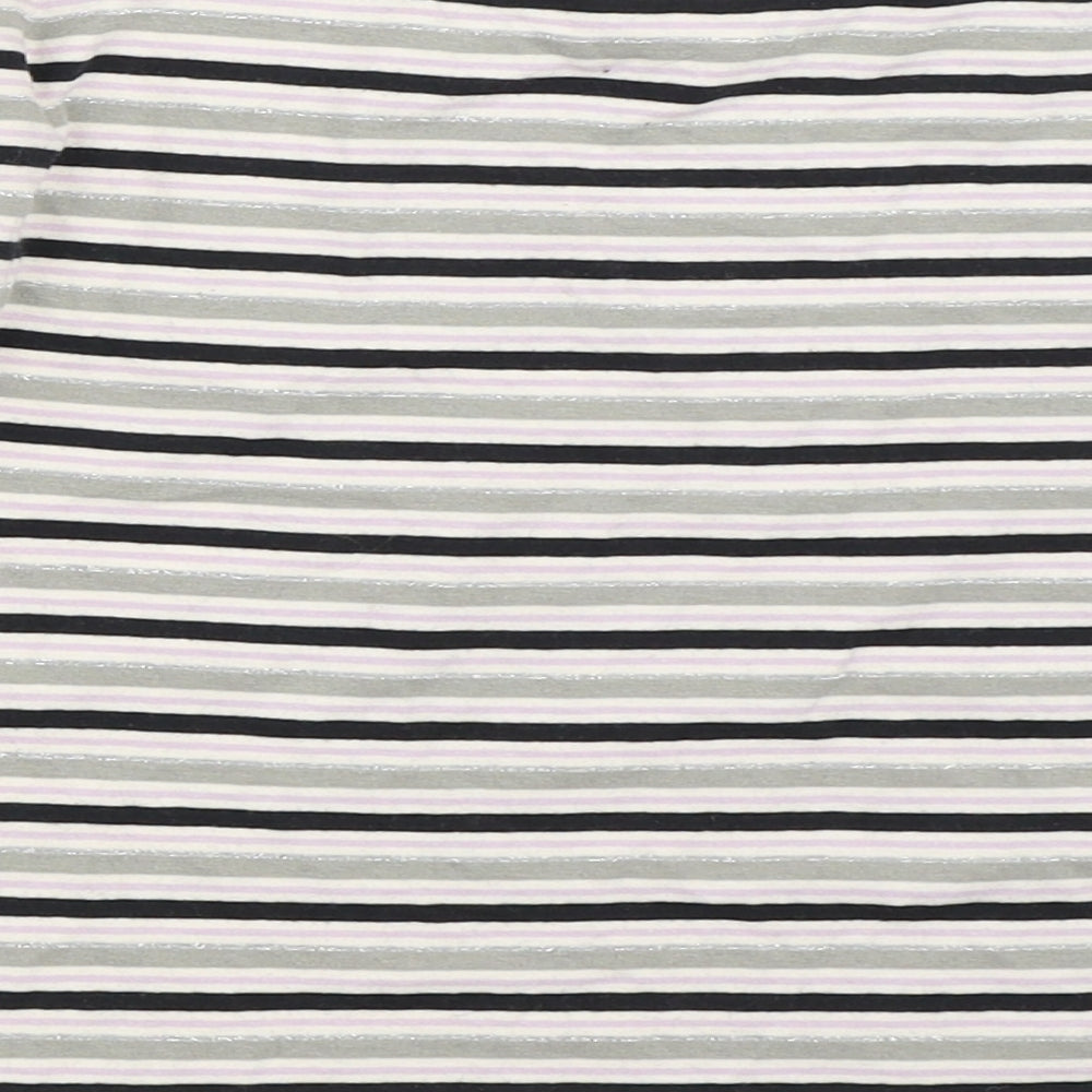 TU Girls Grey Striped  Basic T-Shirt Size 8 Years