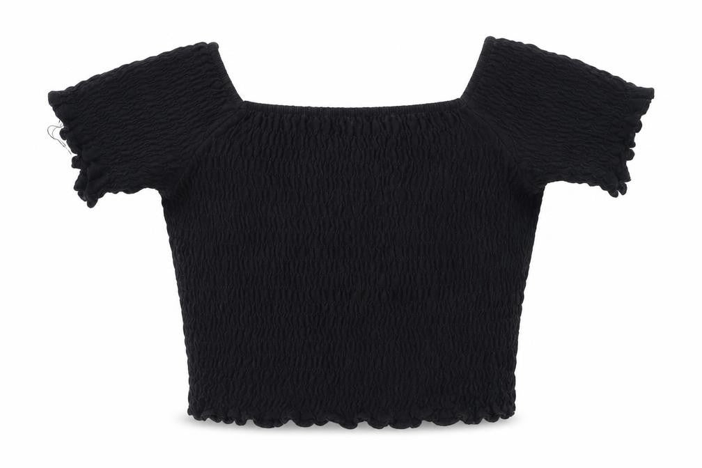 Womens UK Size 6 Topshop Black Cropped Blouse