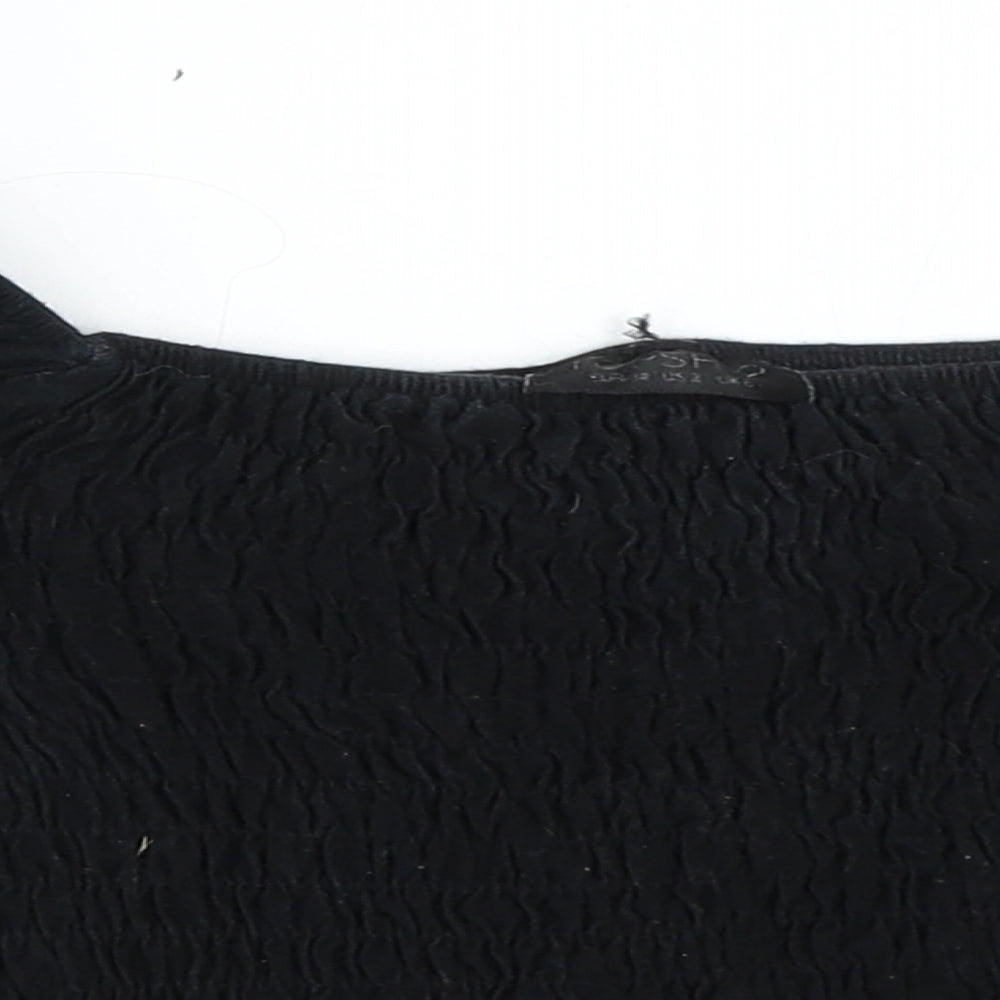 Womens UK Size 6 Topshop Black Cropped Blouse