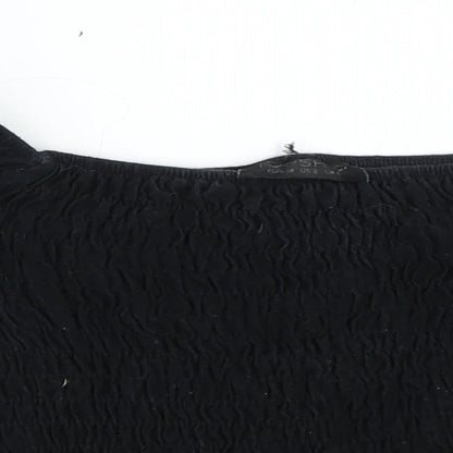 Womens UK Size 6 Topshop Black Cropped Blouse