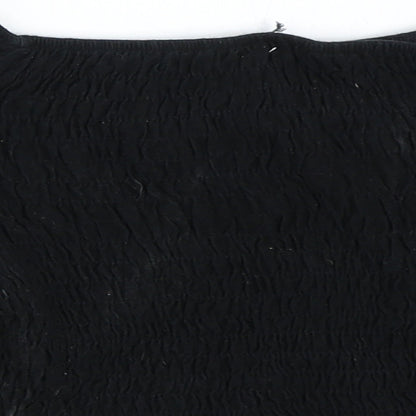 Womens UK Size 6 Topshop Black Cropped Blouse