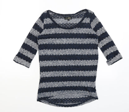 New Look Womens Blue Striped  Pullover Jumper Size 8
