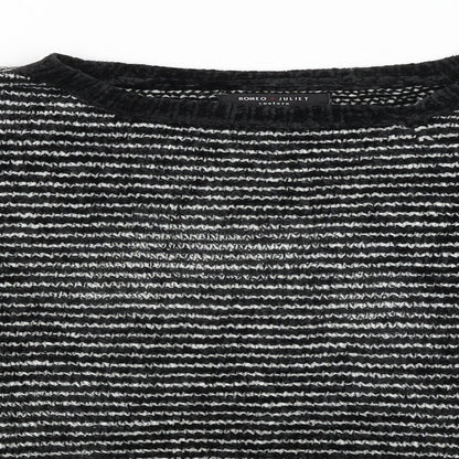 Romeo & Juliet Couture Womens Black Striped  Pullover Jumper Size S