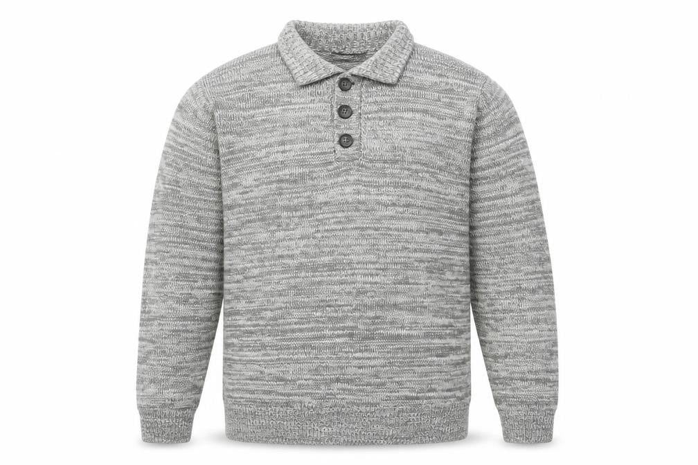 Mens UK Size L George Grey Henley Jumper