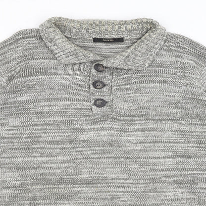 George Mens Grey   Henley Jumper Size L