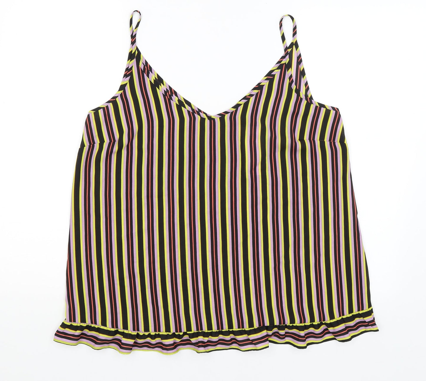 Papaya Womens Black Striped  Camisole Tank Size 14