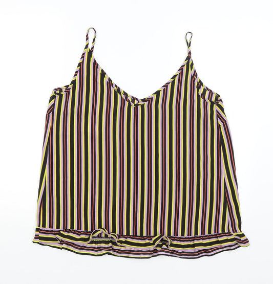 Papaya Womens Black Striped  Camisole Tank Size 14
