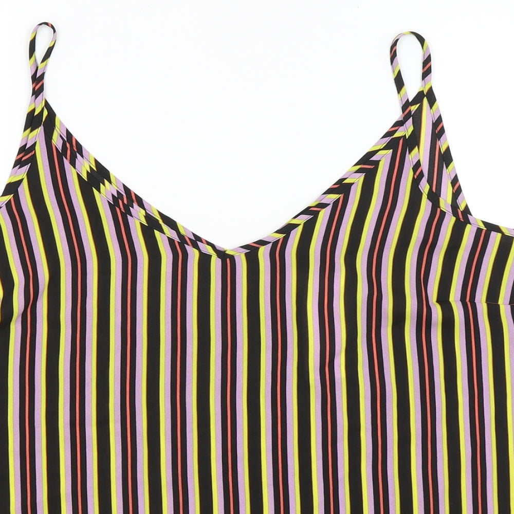 Papaya Womens Black Striped  Camisole Tank Size 14