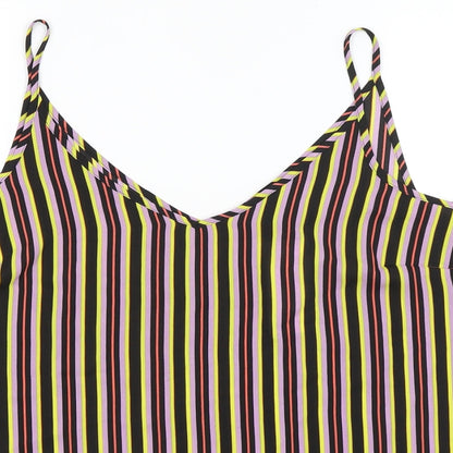 Papaya Womens Black Striped  Camisole Tank Size 14