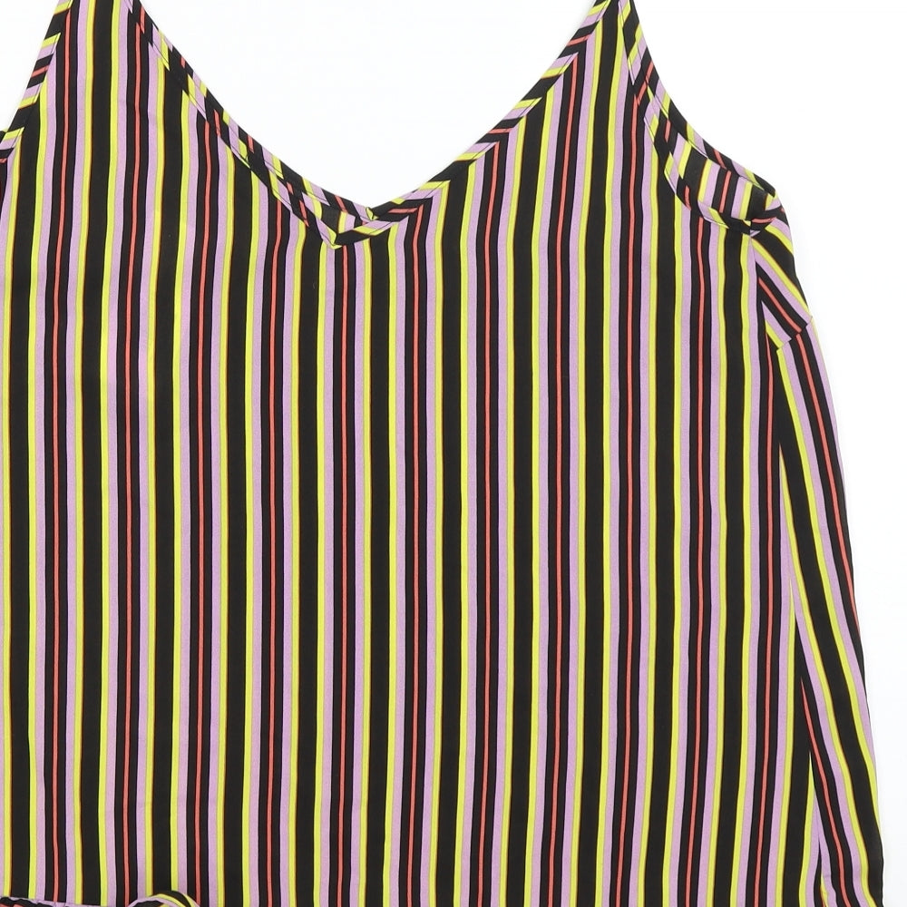 Papaya Womens Black Striped  Camisole Tank Size 14
