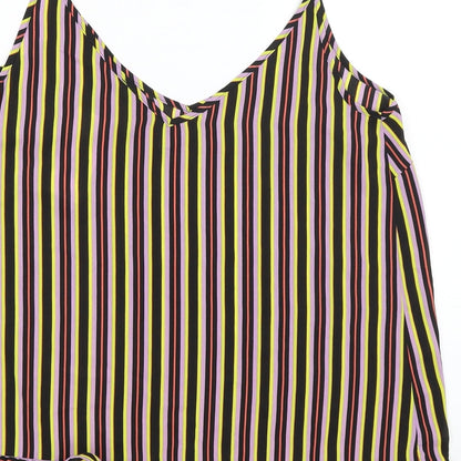 Papaya Womens Black Striped  Camisole Tank Size 14
